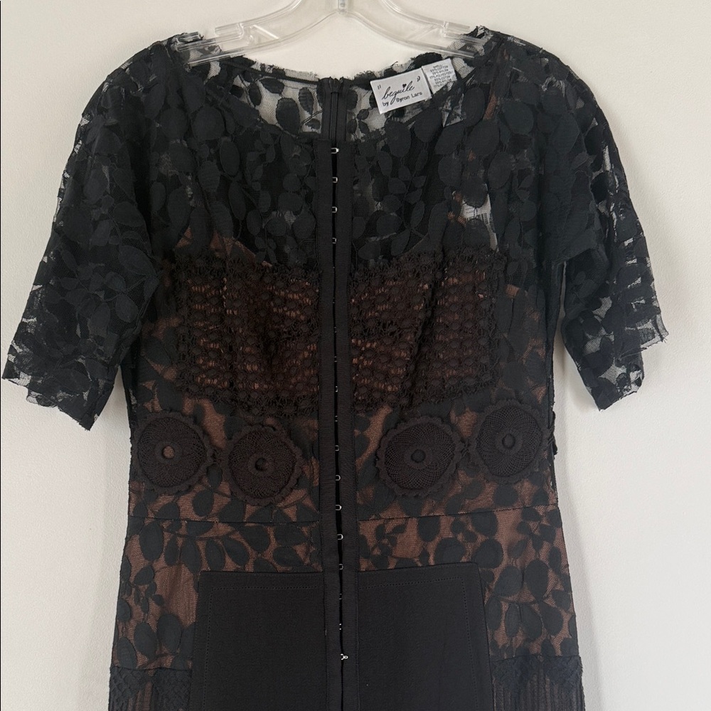 Anthropologie Byron Lars Black Lace Midi Dress - Picture 7 of 12